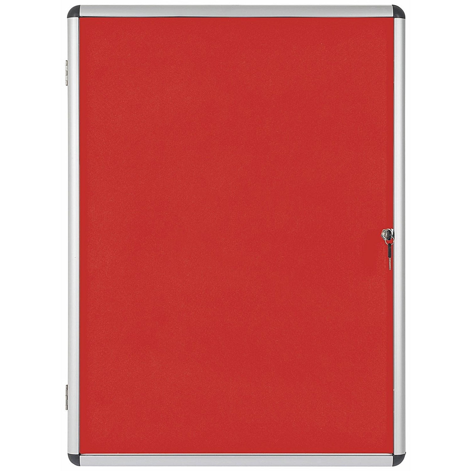 Bi-Office Enclore Red Felt Noticeboard Display Case, 15xA4, Aluminium Frame Easy2Order : BQ52550