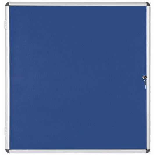 Bi-Office Enclore Blue Felt Notice Board Display Case, 12xA4, Aluminium Frame Easy2Order : BQ52600
