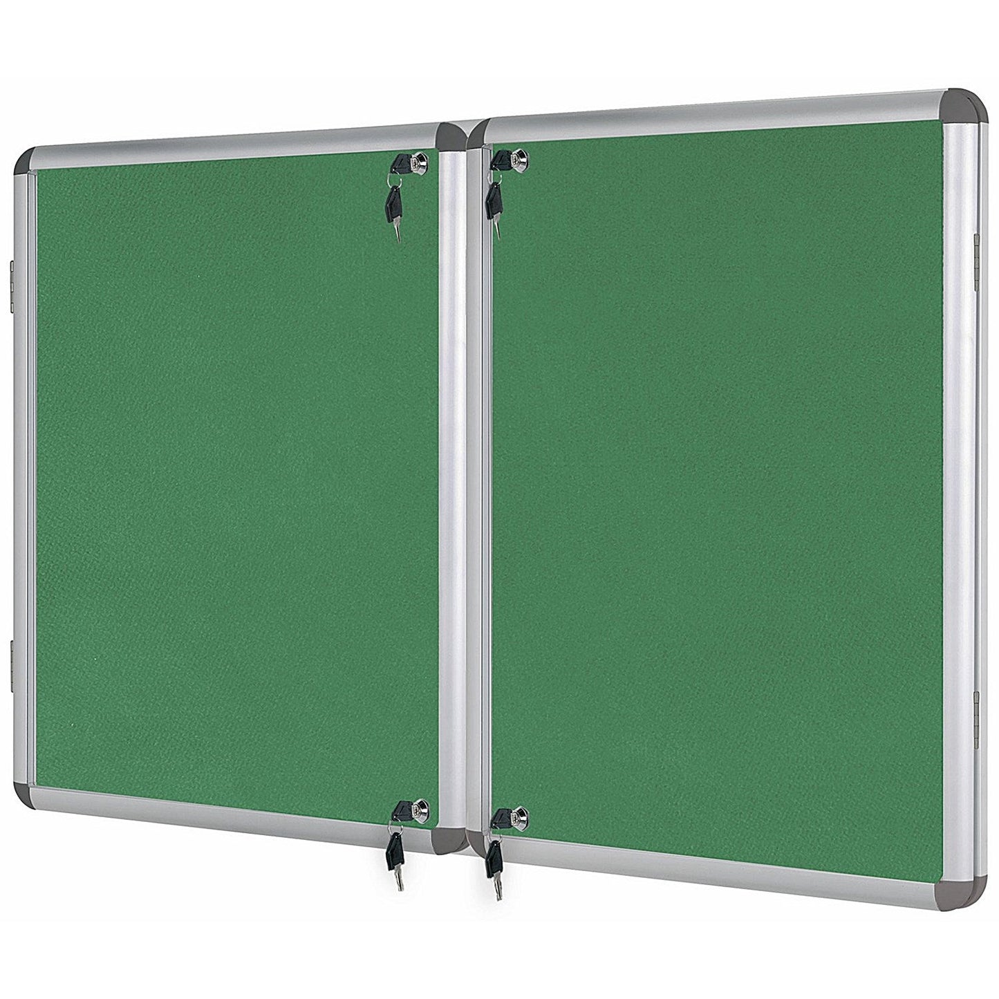 Bi-Office Enclore Green Felt Noticeboard Display Case, 32xA4, Aluminium Frame Easy2Order : BQ52701