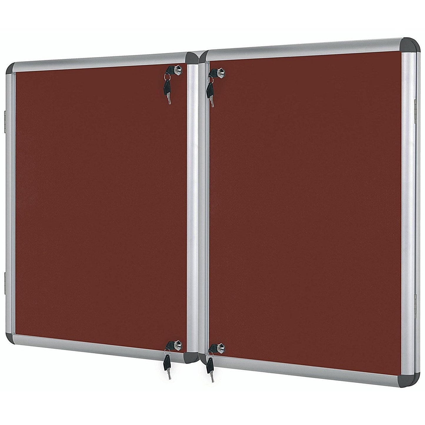 Bi-Office Enclore Burgundy Felt Noticeboard Display Case, 32xA4, Aluminium Frame Easy2Order : BQ52706