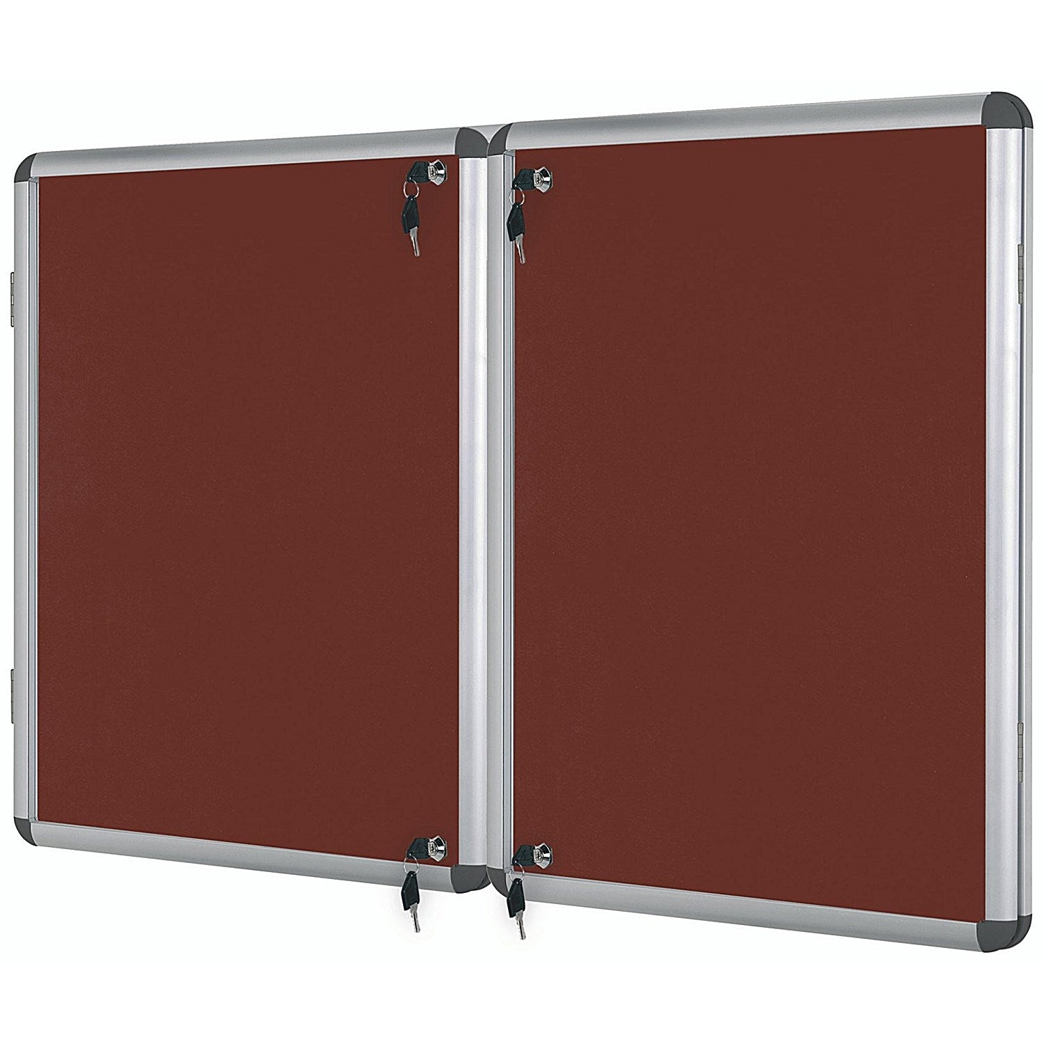Bi-Office Enclore Burgundy Felt Noticeboard Display Case, 32xA4, Aluminium Frame Easy2Order : BQ52706