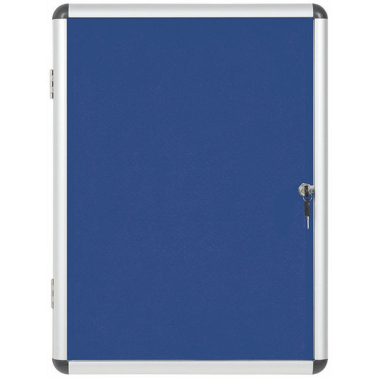 Bi-Office Enclore Blue Felt Notice Board Display Case, 4xA4, Aluminium Frame Easy2Order : BQ52710