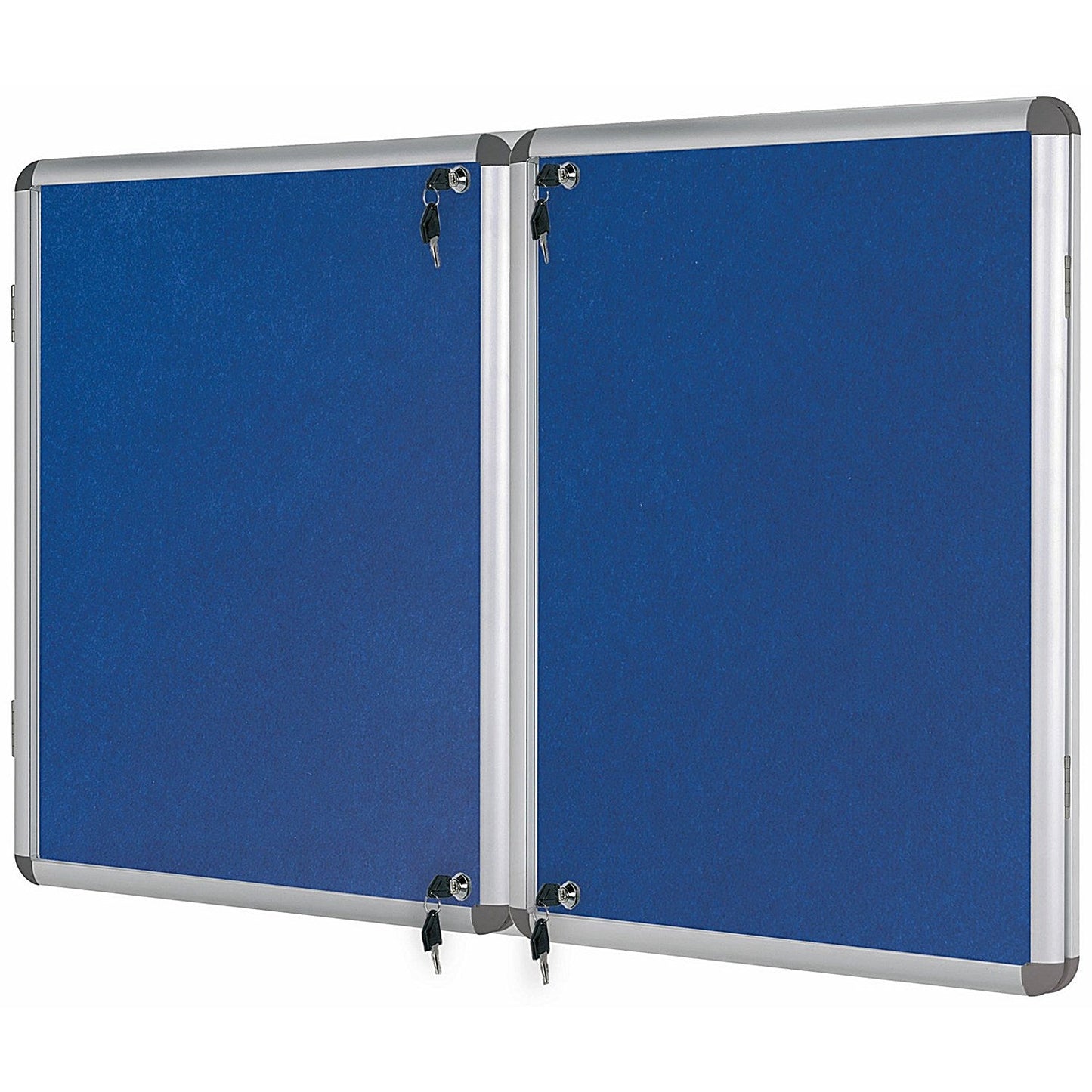 Bi-Office Enclore Blue Felt Notice Board Display Case, 40xA4, Aluminium Frame Easy2Order : BQ52750