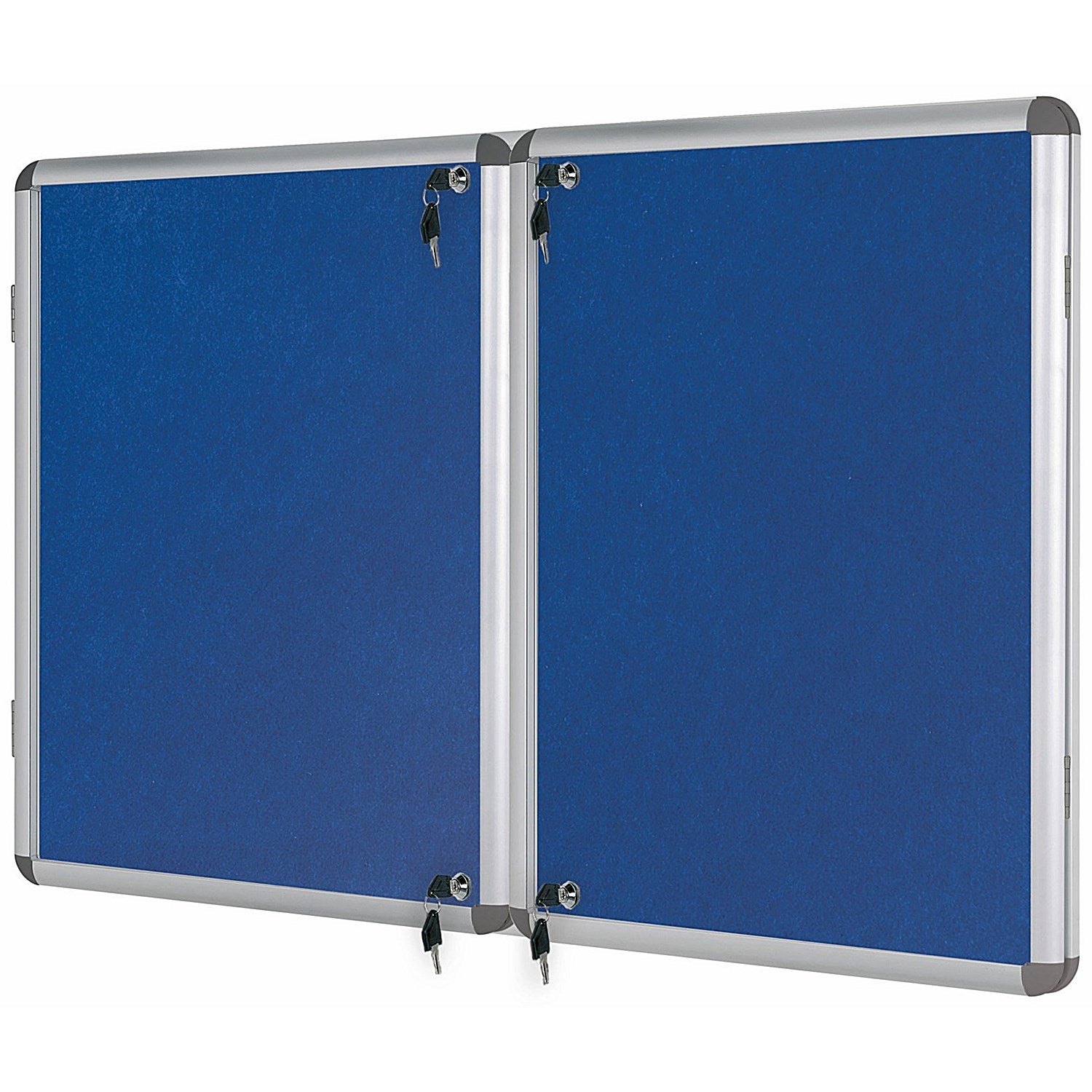 Bi-Office Enclore Blue Felt Notice Board Display Case, 40xA4, Aluminium Frame Easy2Order : BQ52750