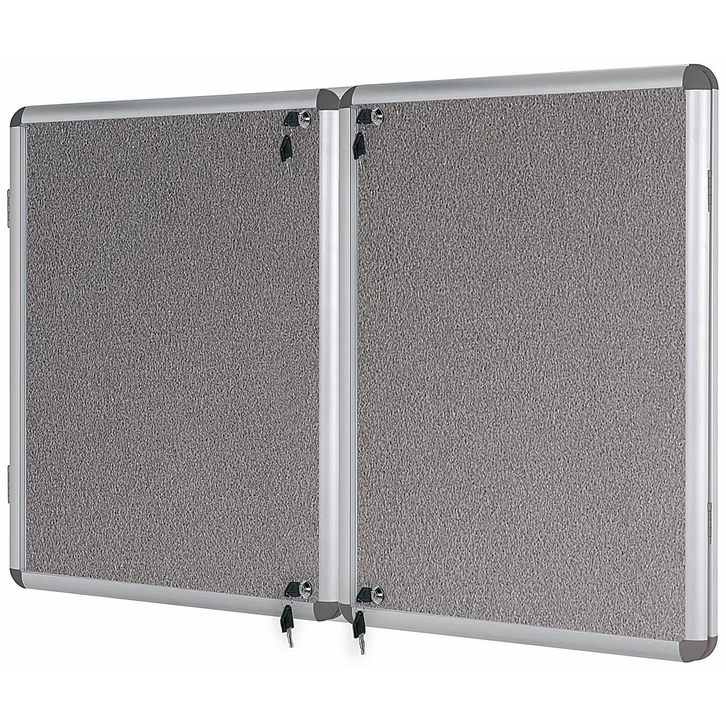 Bi-Office Enclore Grey Felt Noticeboard Display Case, 40xA4, Aluminium Frame Easy2Order : BQ52751