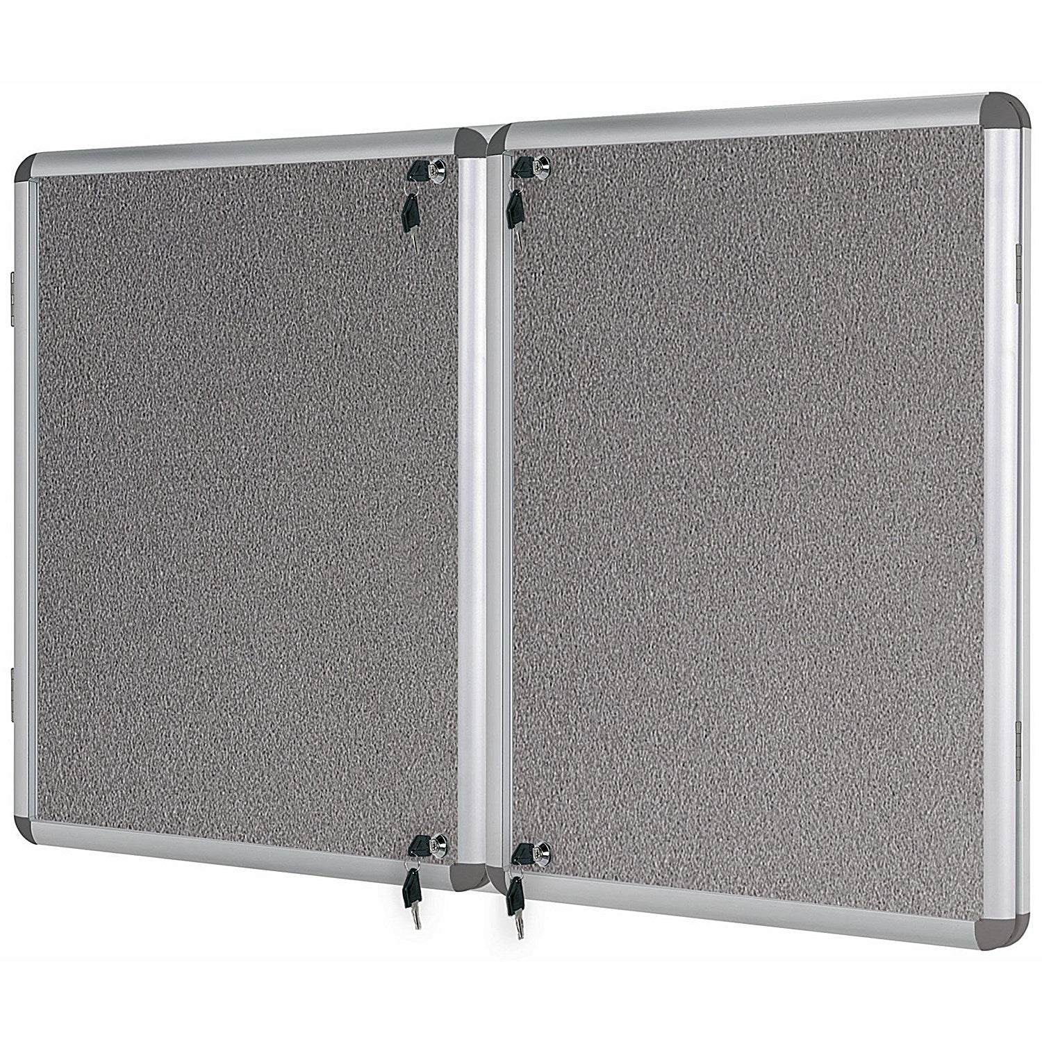 Bi-Office Enclore Grey Felt Noticeboard Display Case, 40xA4, Aluminium Frame Easy2Order : BQ52751