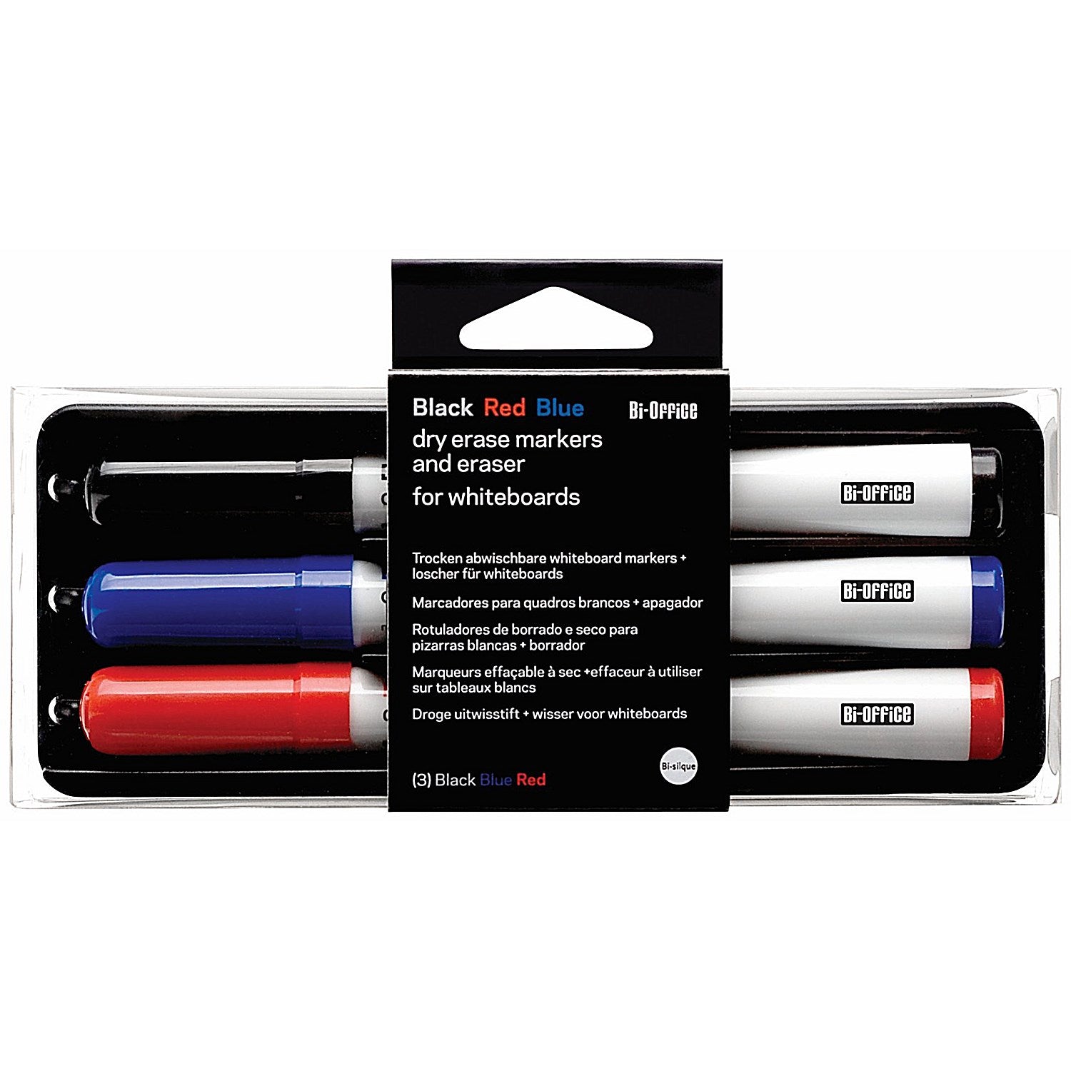 Bi-Office Magnetic Pen Holder with Eraser and 3 Drywipe Markers Easy2Order : BQ53106