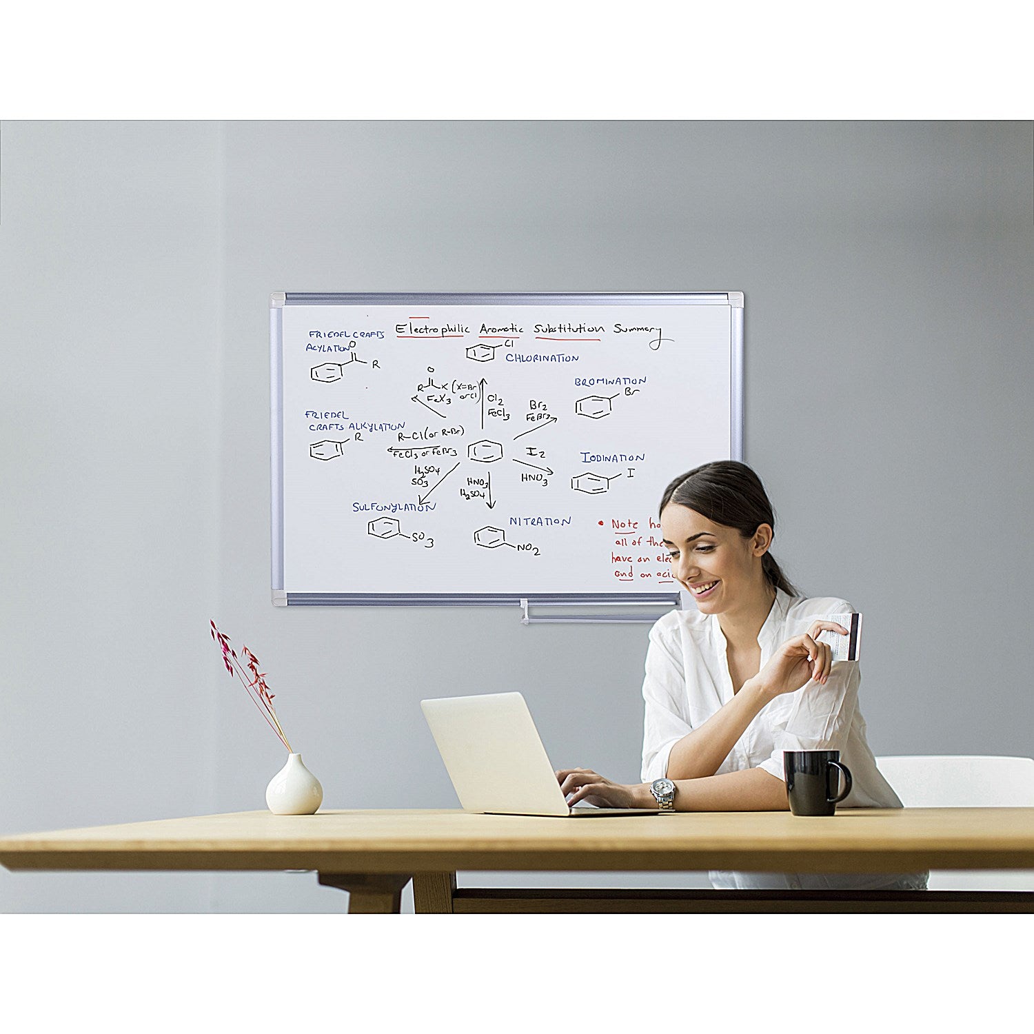 Bi-Office New Generation Magnetic Enamel Whiteboard, Aluminium Frame, 1200x900mm