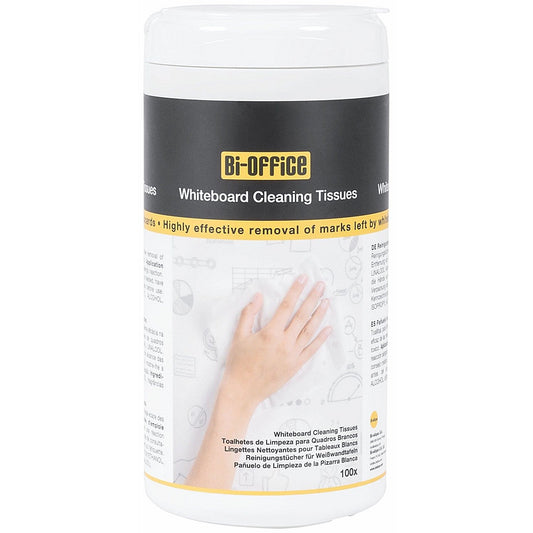Bi-Office Whiteboard Cleaning Wet Wipes, Pack of 100 Easy2Order : BQ62001