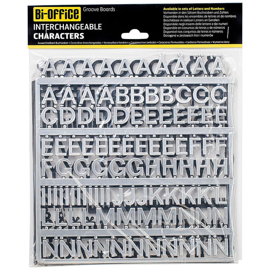 Bi-Office Changeable Letter Boards Characters, 19mm, Silver, Pack of 235 Easy2Order : BQ86102