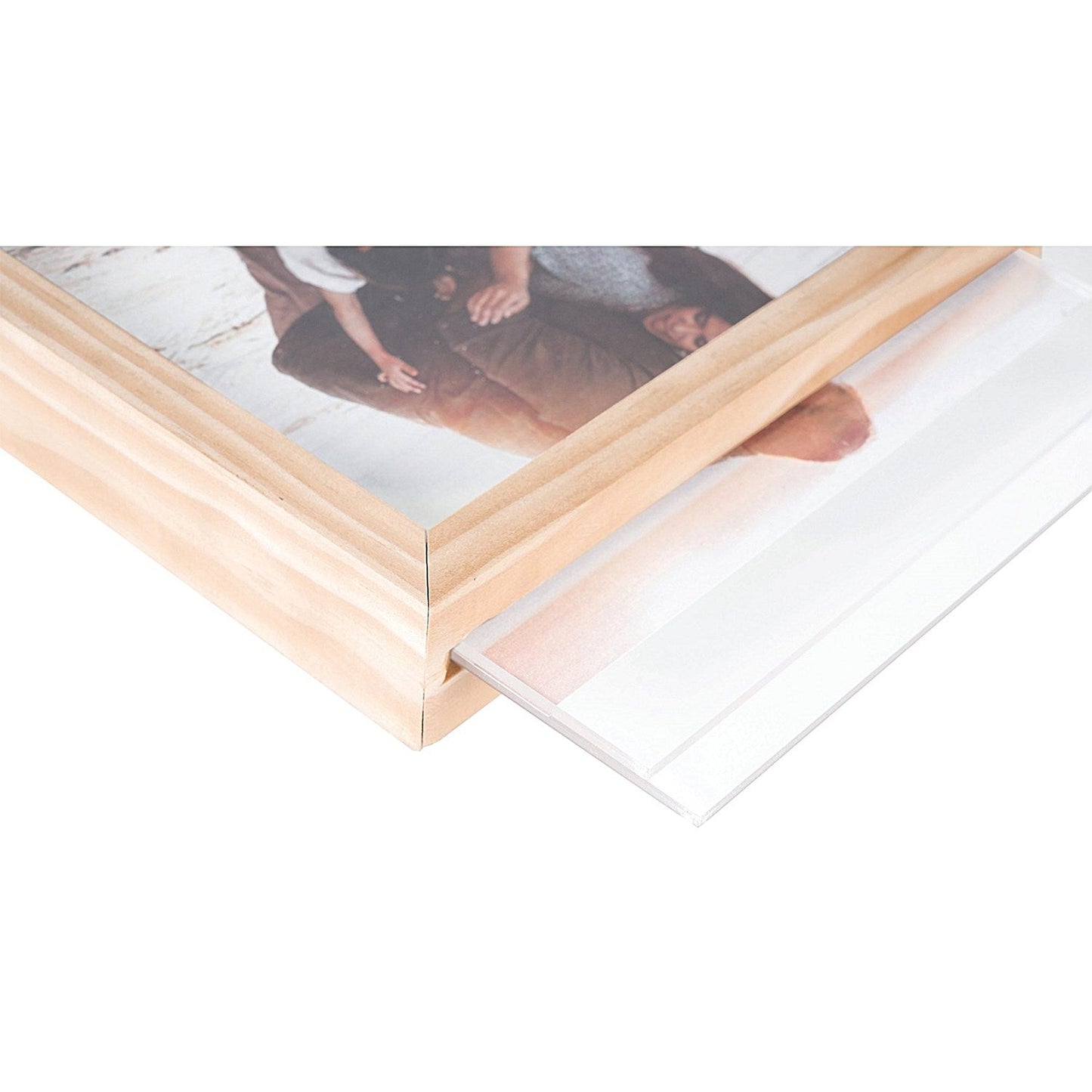 Bi-Office Floating Photo Frame Double Acrylic Pine Frame 10x15cm