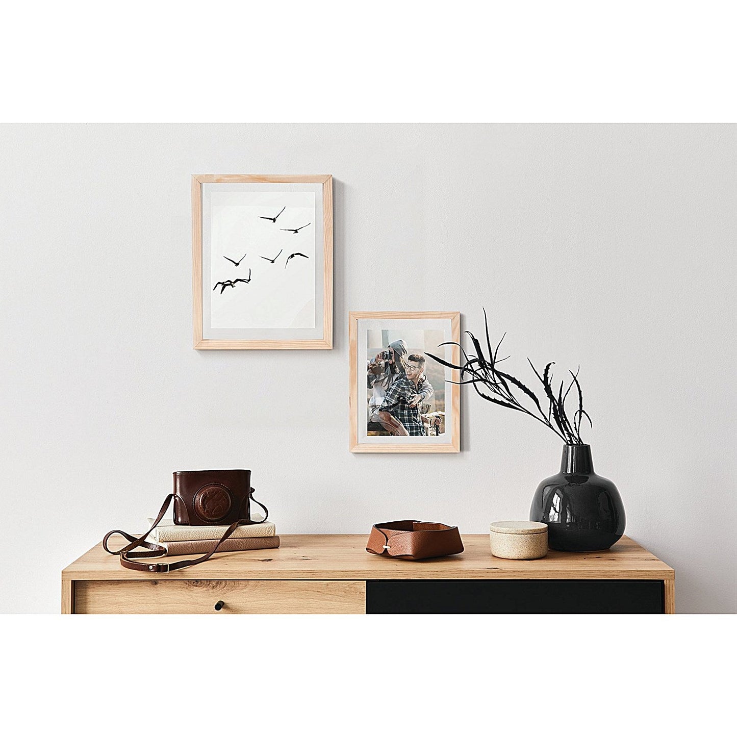 Bi-Office Floating Photo Frame Double Acrylic Pine Frame 13x18cm Easy2Order : BQ96001