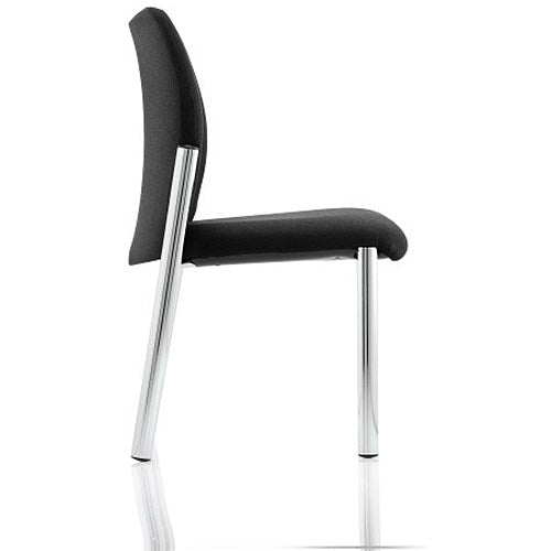 Academy Visitor Chair, Plastic Back, Black