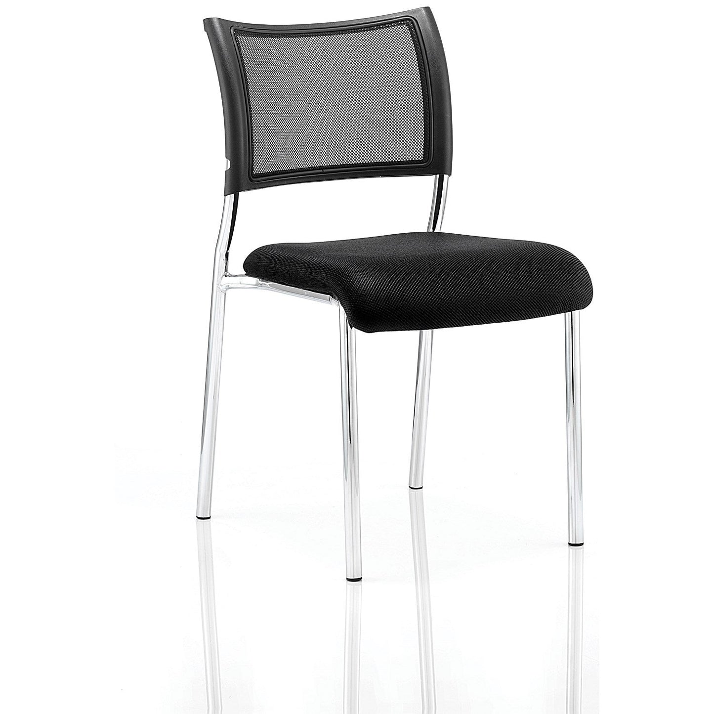 Brunswick Visitor Chair, Chrome Frame, Black