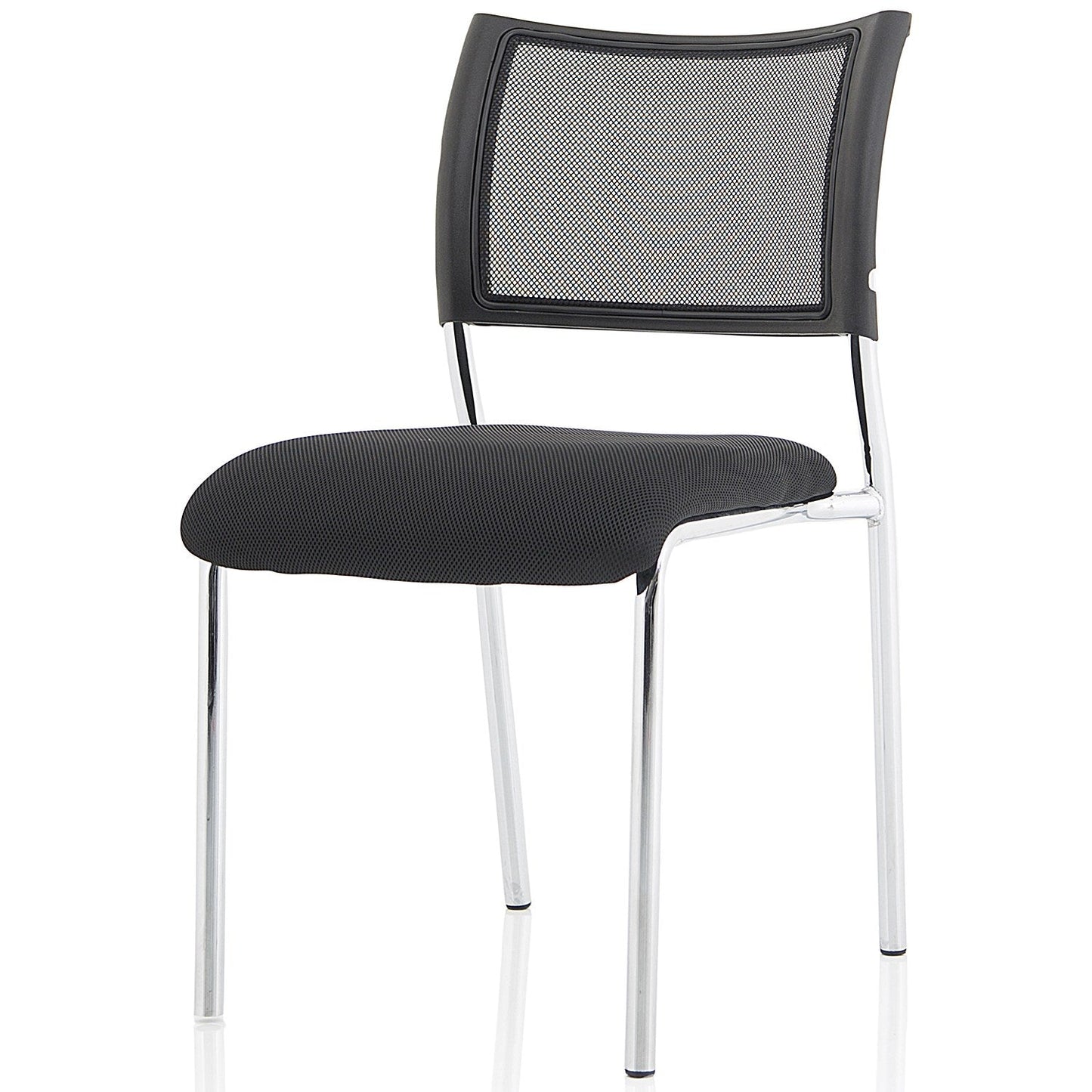 Brunswick Visitor Chair, Chrome Frame, Black