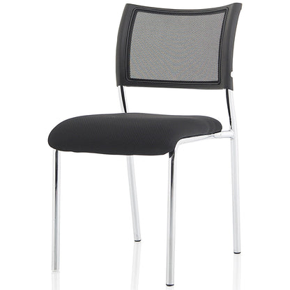 Brunswick Visitor Chair, Chrome Frame, Black