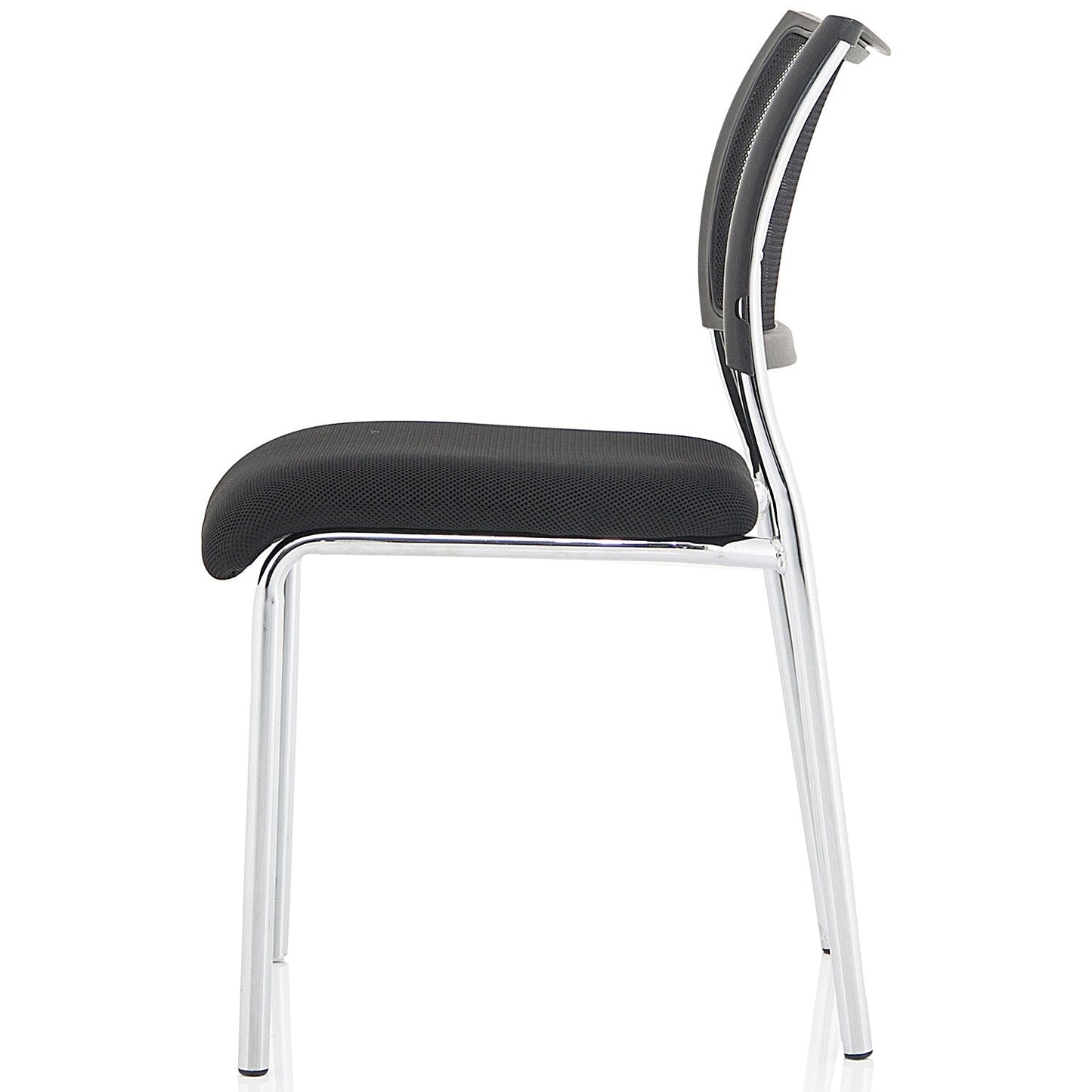 Brunswick Visitor Chair, Chrome Frame, Black