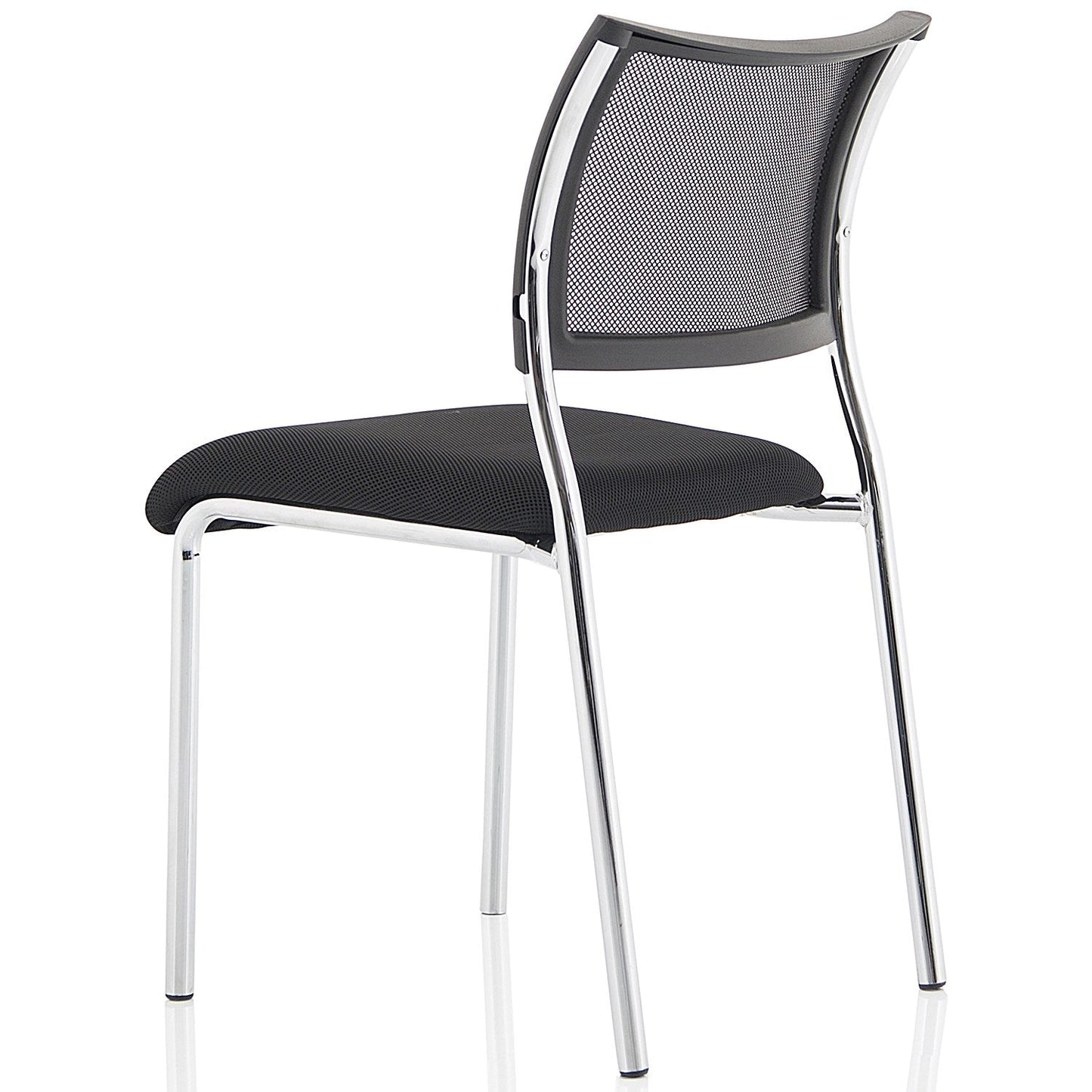 Brunswick Visitor Chair, Chrome Frame, Black