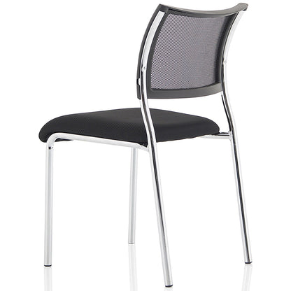 Brunswick Visitor Chair, Chrome Frame, Black