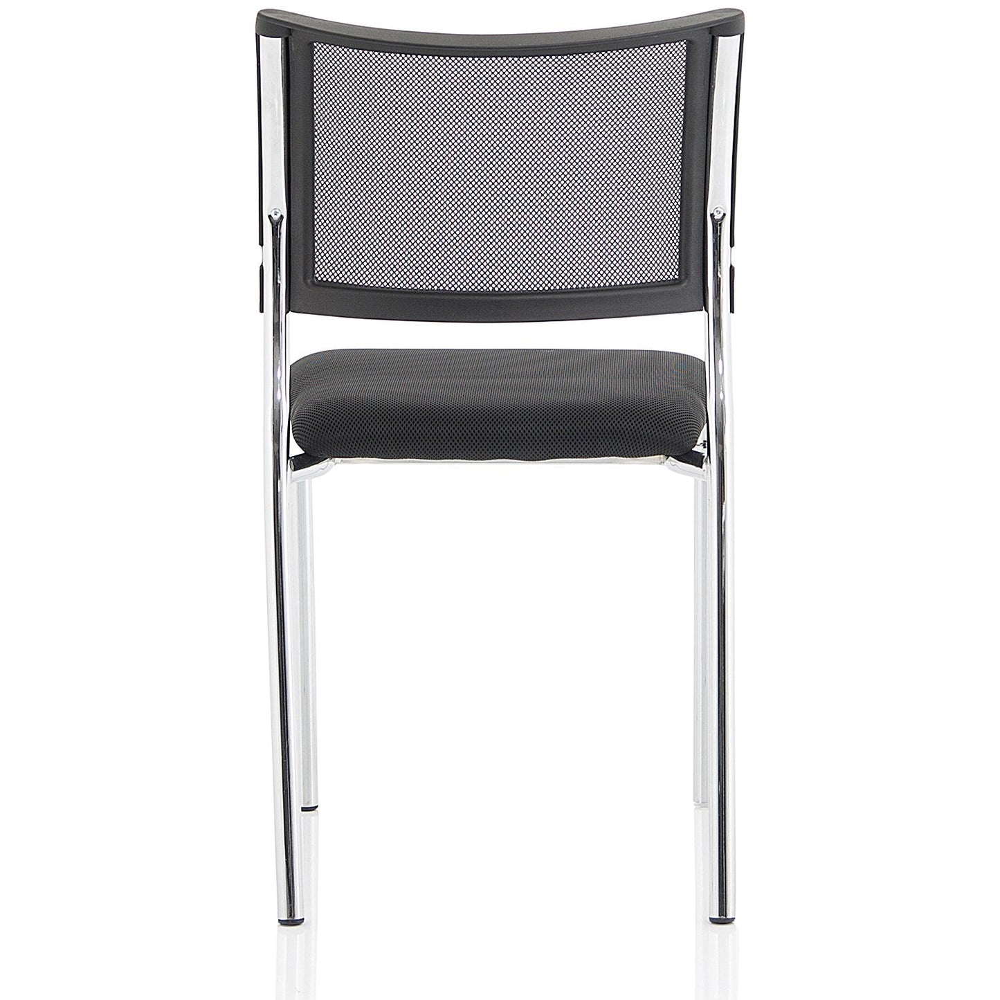 Brunswick Visitor Chair, Chrome Frame, Black