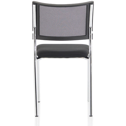 Brunswick Visitor Chair, Chrome Frame, Black