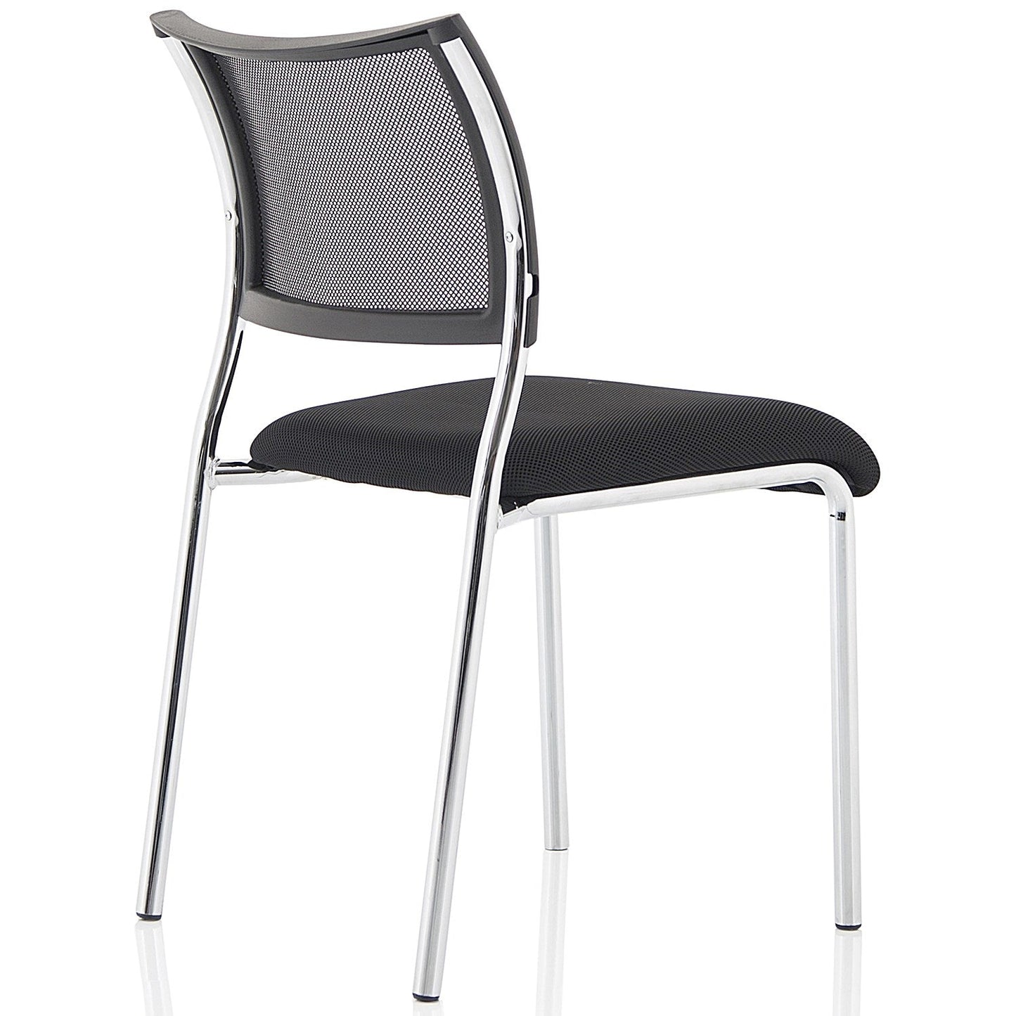 Brunswick Visitor Chair, Chrome Frame, Black