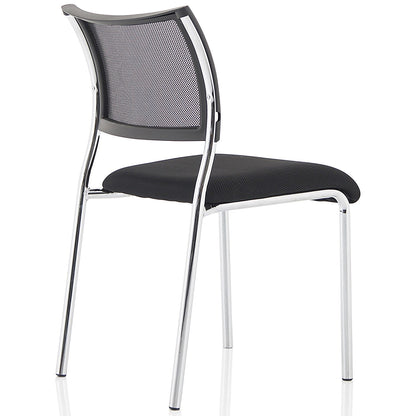 Brunswick Visitor Chair, Chrome Frame, Black