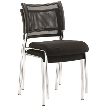 Brunswick Visitor Chair, Chrome Frame, Black Easy2Order : BR000021