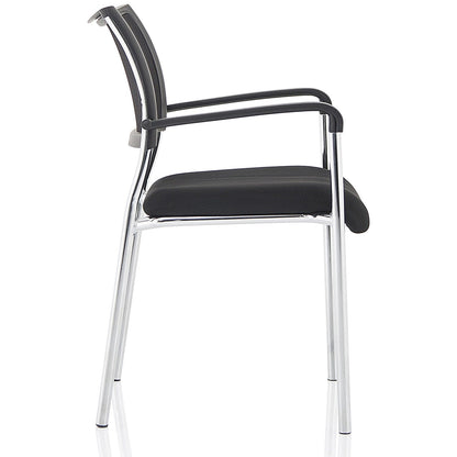 Brunswick Visitor Chair, With Arms, Chrome Frame, Black Easy2Order : BR000025