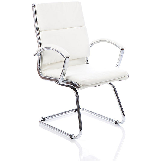 Classic Visitor Cantilever Leather Chair, White Easy2Order : BR000032