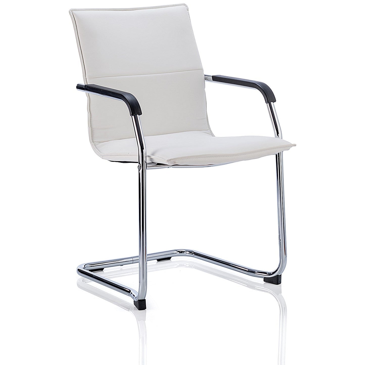 Echo Visitor Cantilever Leather Chair, White