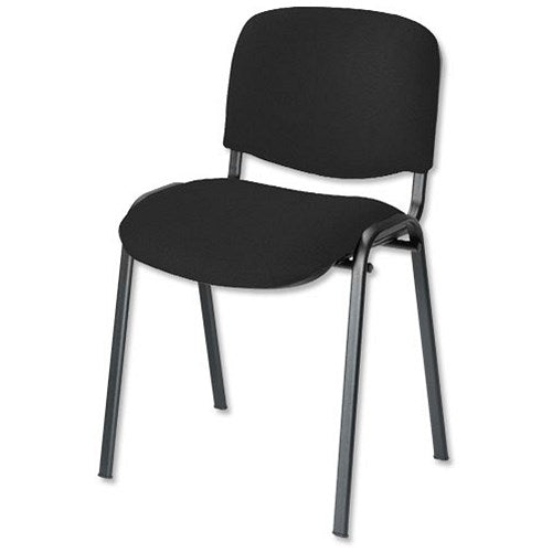 ISO Black Frame Stacking Chair, Black