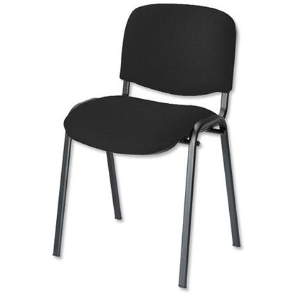 ISO Black Frame Stacking Chair, Black