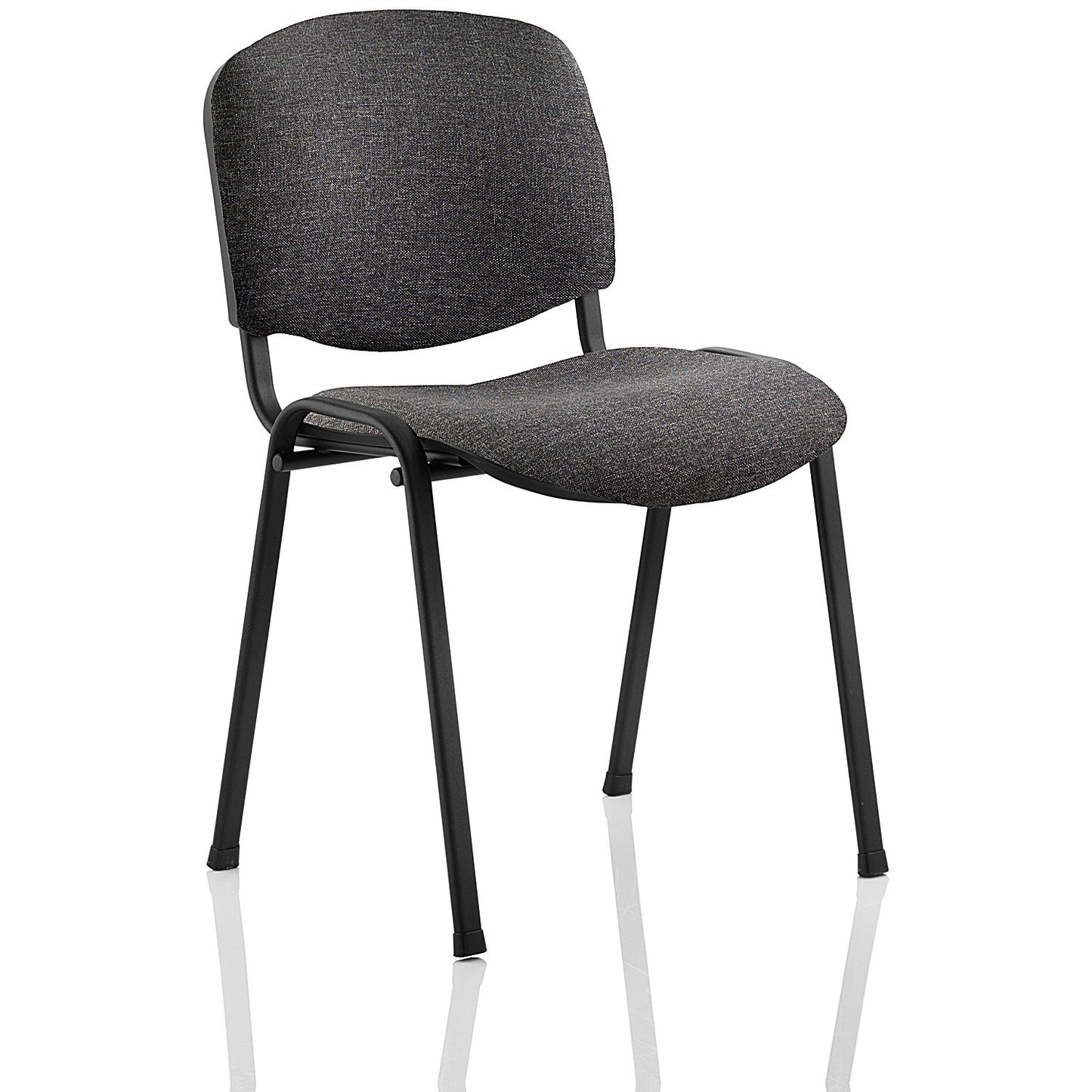 ISO Black Frame Stacking Chair, Charcoal