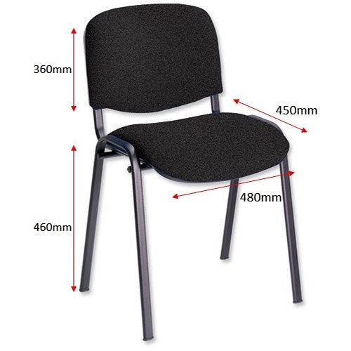 ISO Black Frame Stacking Chair, Charcoal