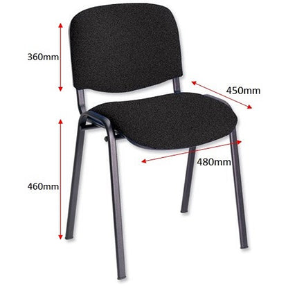 ISO Black Frame Stacking Chair, Charcoal