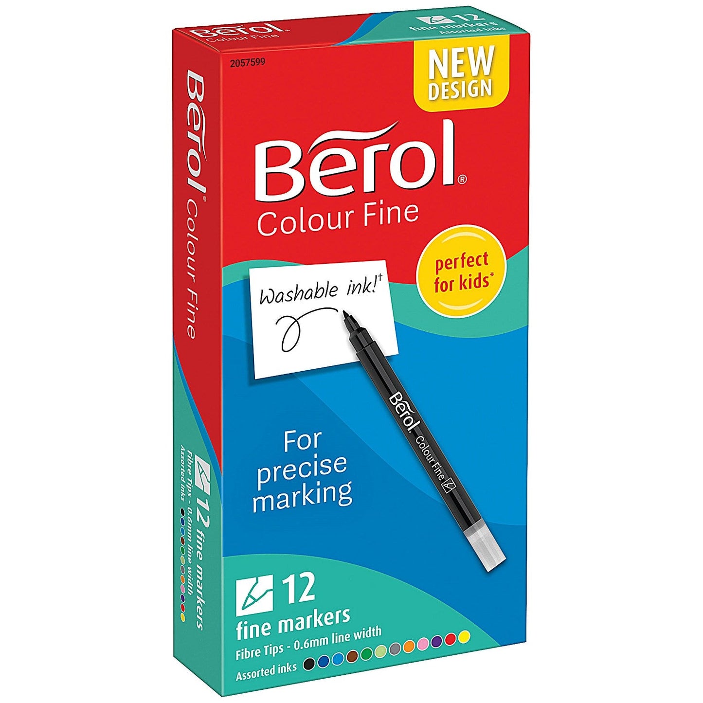 Berol Colour Fine Pen Water Based Ink Assorted (Pack of 12)