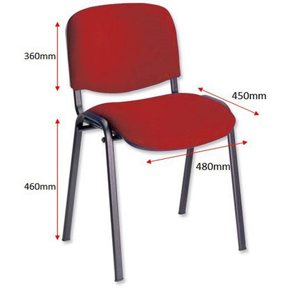 ISO Black Frame Stacking Chair, Red