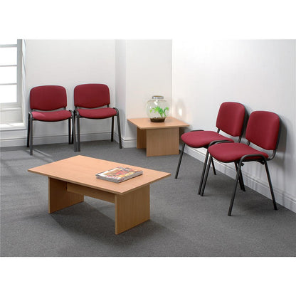 ISO Black Frame Stacking Chair, Red