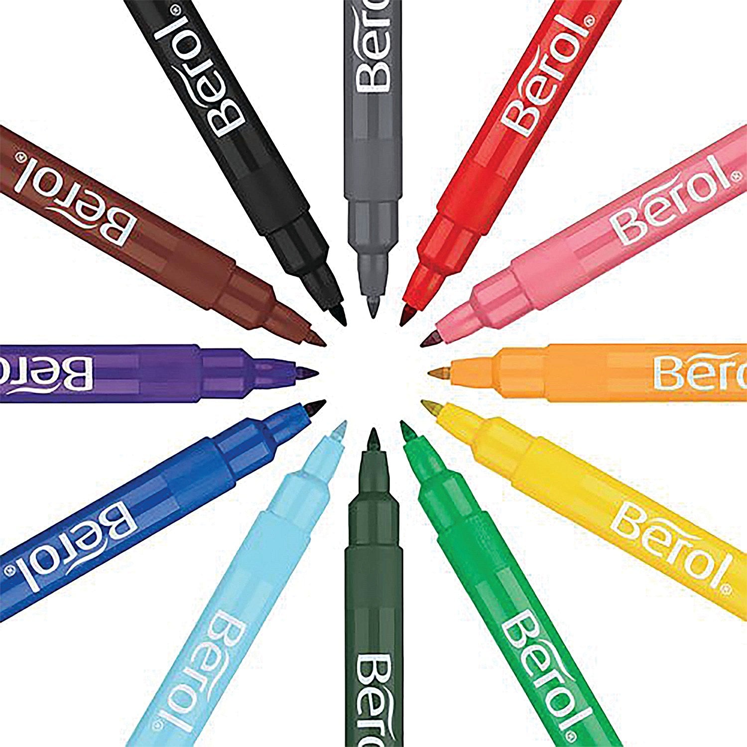 Berol Colour Fine Pen Water Based Ink Assorted (Pack of 12) Easy2Order : BR00006