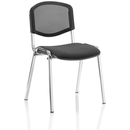 ISO Chrome Frame Stacking Chair, Black Mesh