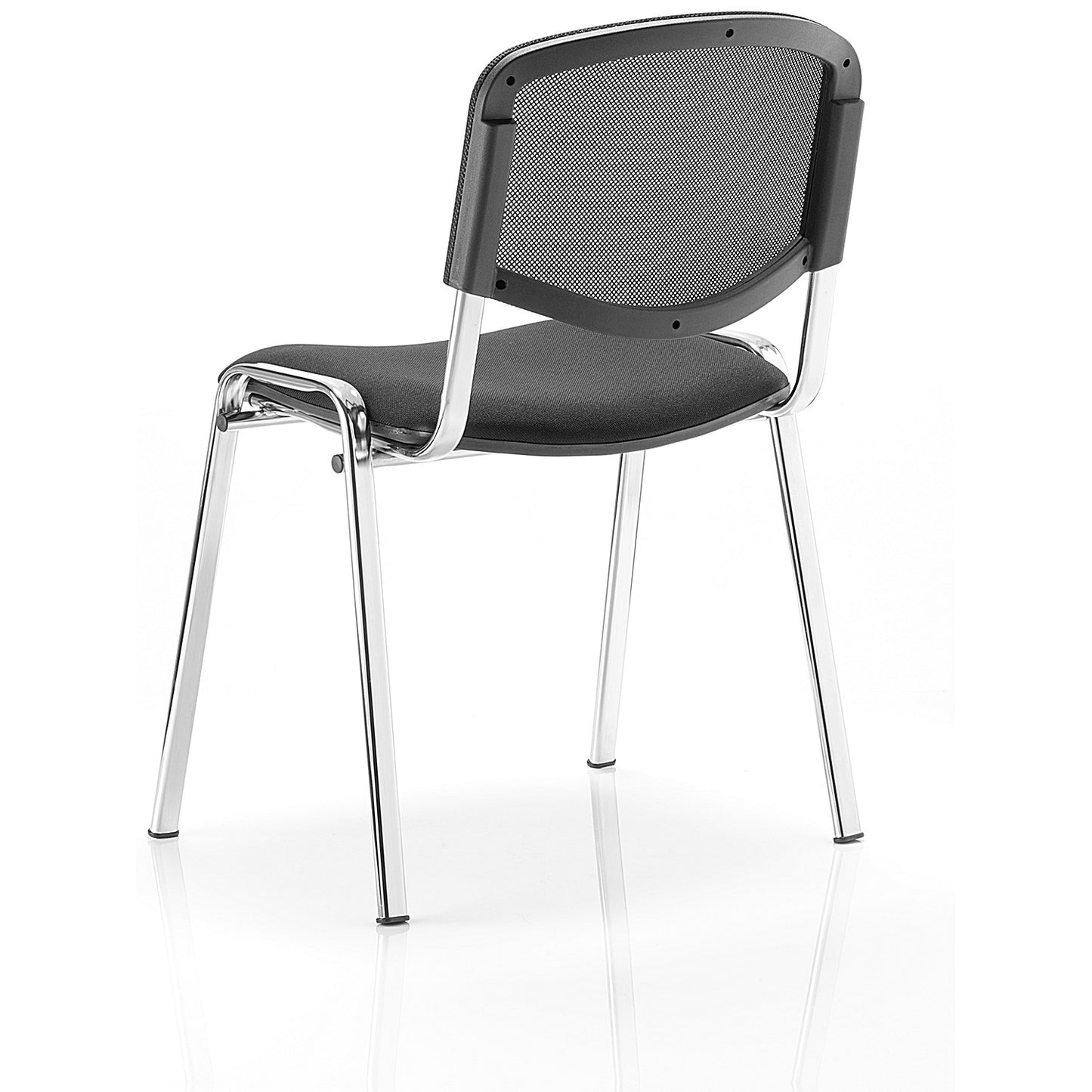 ISO Chrome Frame Stacking Chair, Black Mesh