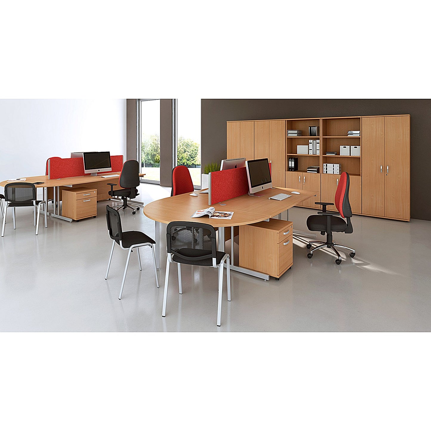ISO Chrome Frame Stacking Chair, Black Mesh