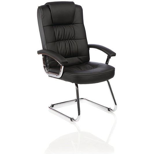 Moore Deluxe Leather Visitor Chair, Black Easy2Order : BR000094
