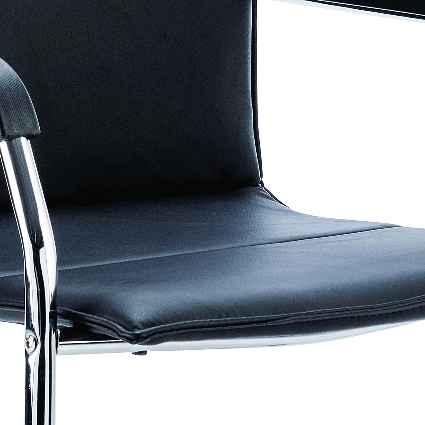 Echo Visitor Cantilever Leather Chair, Black