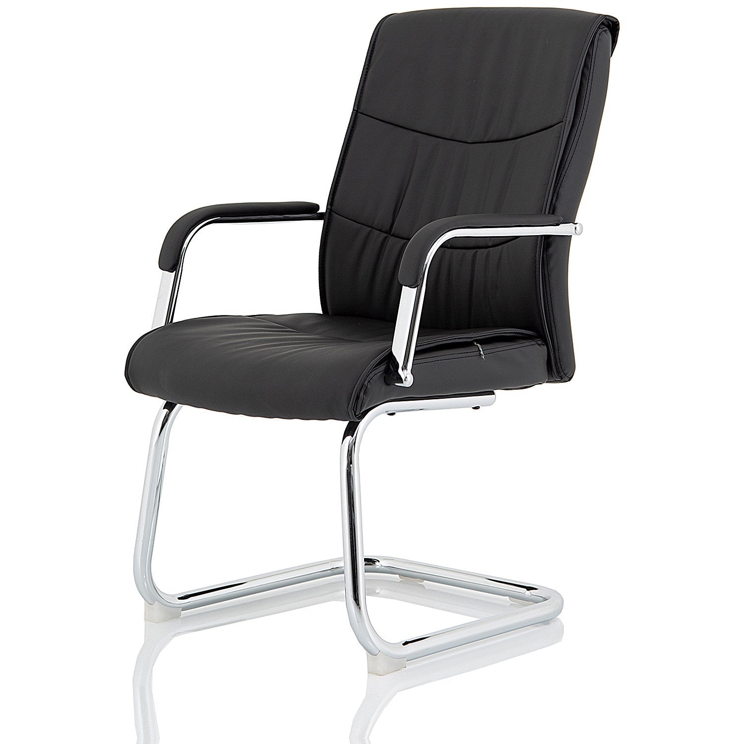 Carter Luxury Faux Leather Cantilever Chair, Black Easy2Order : BR000185