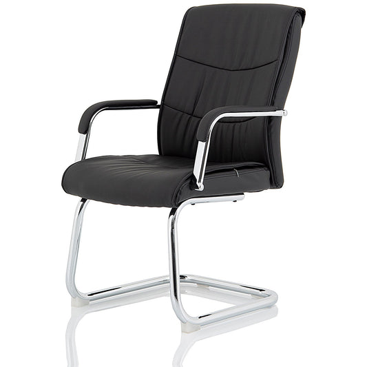 Carter Luxury Faux Leather Cantilever Chair, Black Easy2Order : BR000185