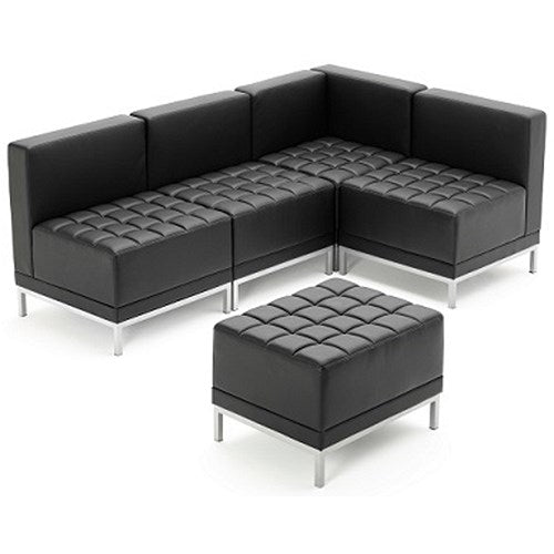 Infinity Leather Modular Cube Chair, Black
