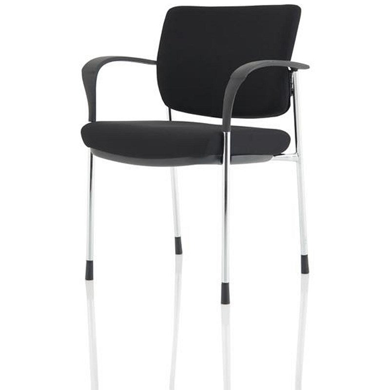 Brunswick Deluxe Visitors Chair, Chrome Frame, Black Easy2Order : BR000222