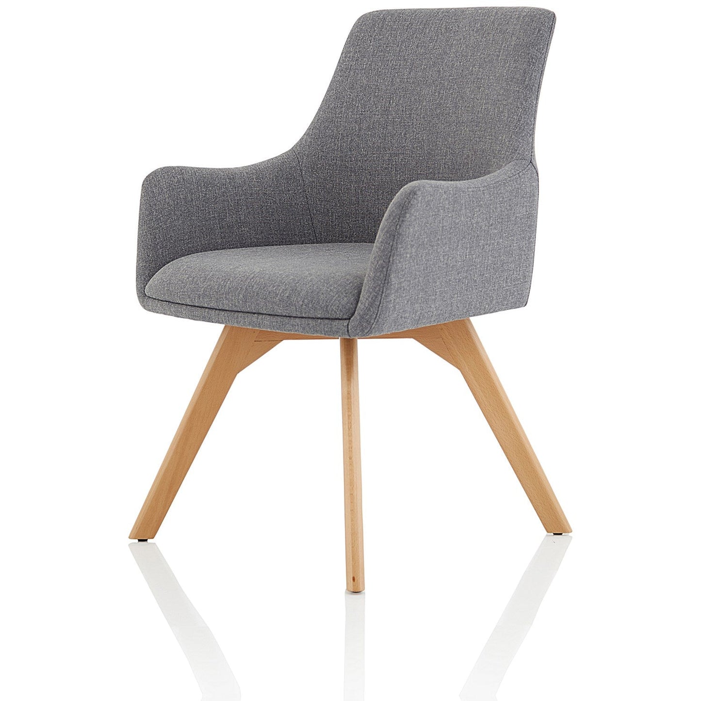 Carmen Wooden Leg Visitor Chair, Grey